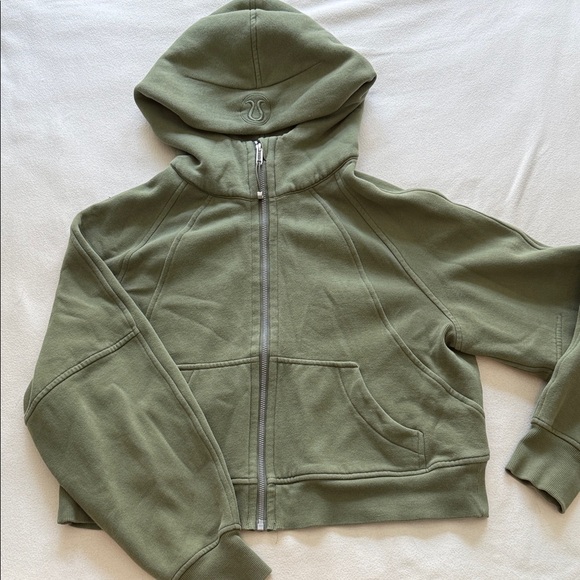 lululemon athletica Tops - lululemon athletica Scuba Olive Green Full-Zip Hoodie, Women’s XS